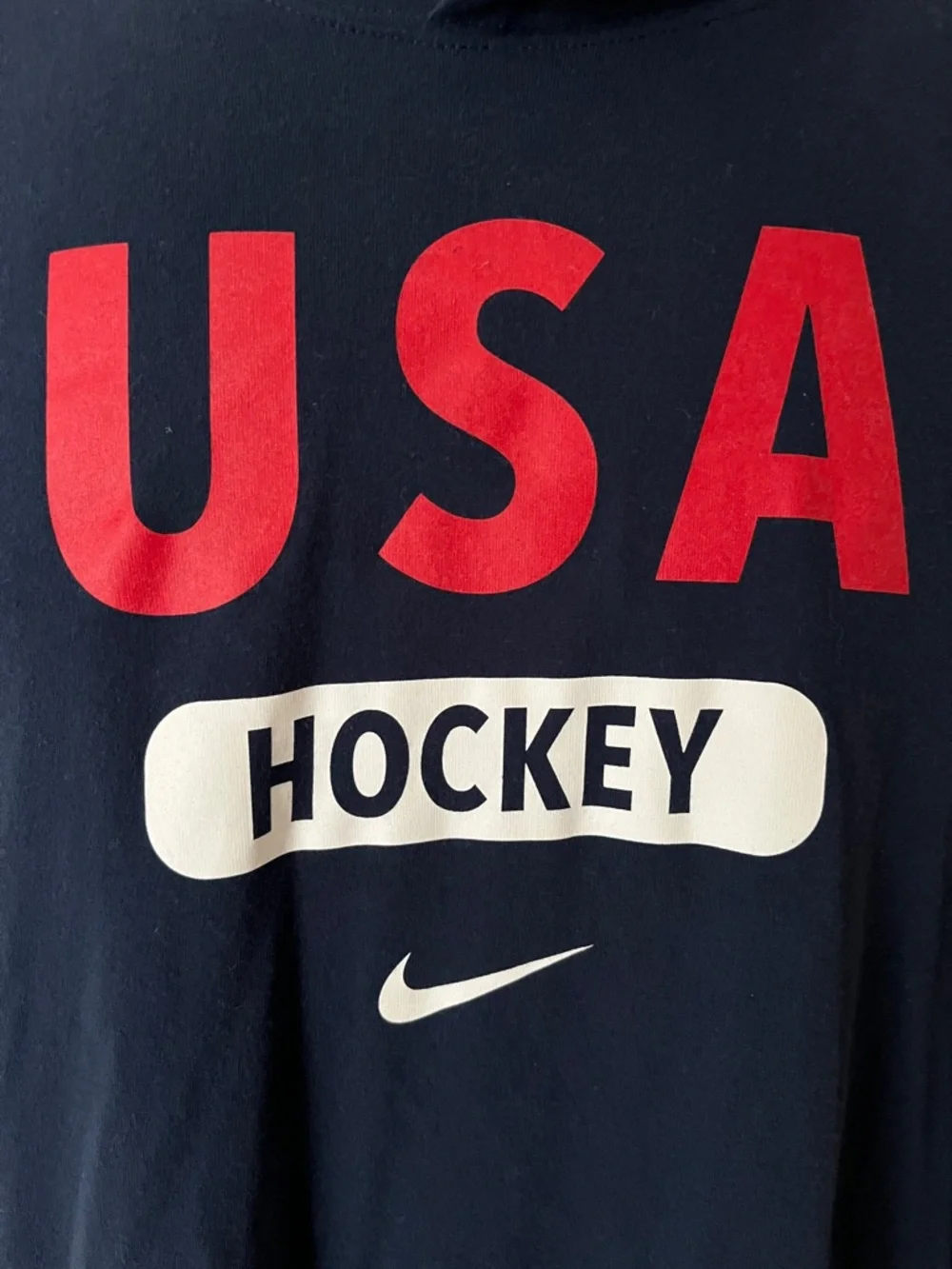 Nike USA Hockey Hoodie Navy XL Dri-Fit Olympic Team Lightweight Shirt
